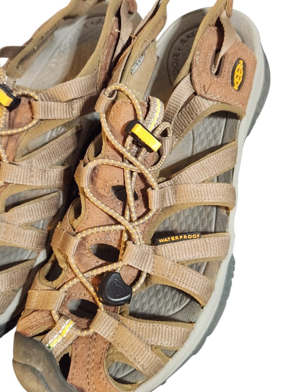 Keen Whisper Sandals Womens 8.5 Brown Tan Waterproof Shoes Strappy - Picture 7 of 10